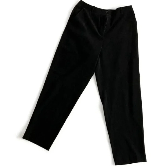 Talbots Black Stretch Corduroy Pants Straight‎ Leg Petite Size 10 - Picture 1 of 6